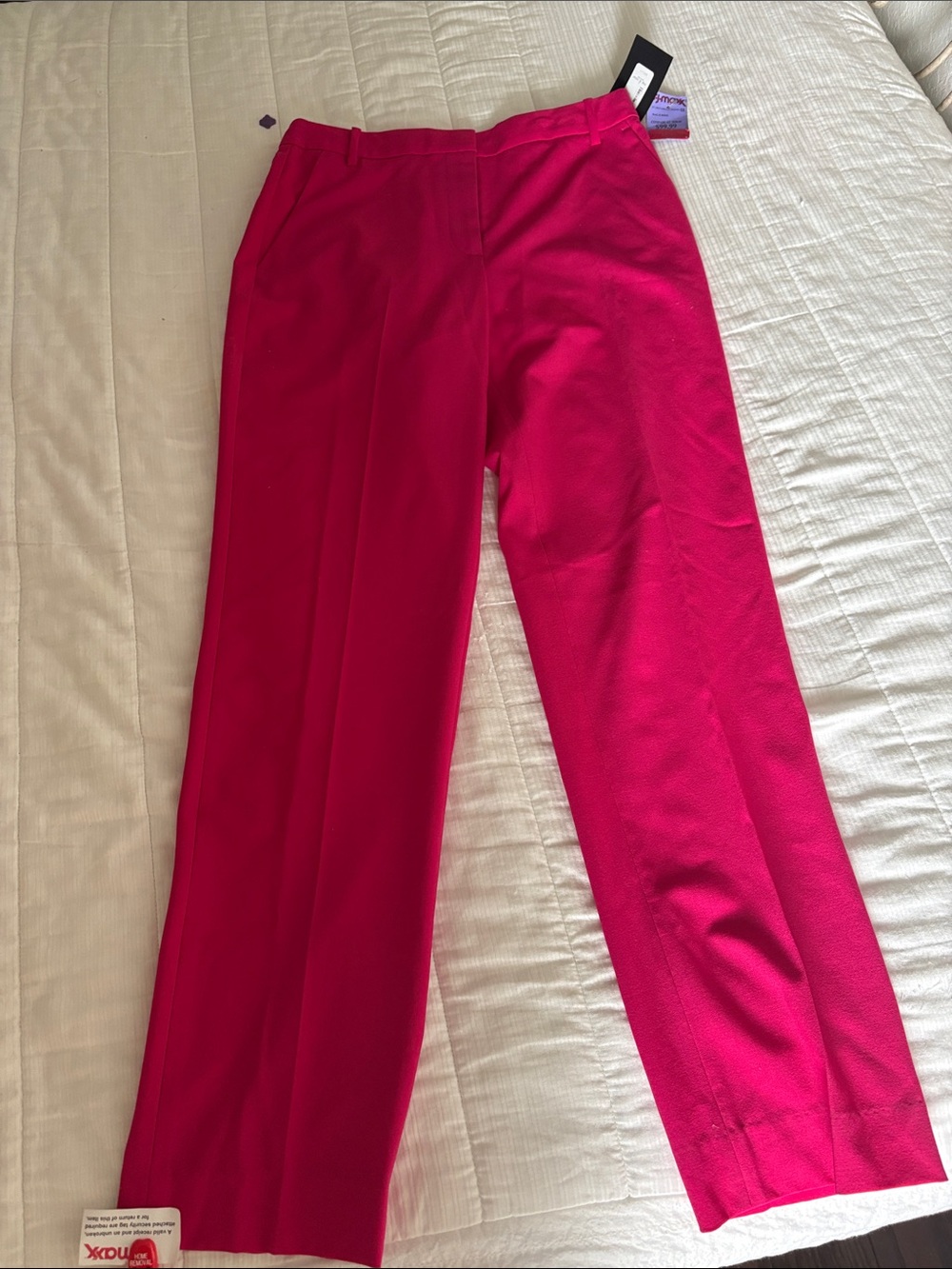 rag & bone Women's Bright Fuchsia Straight-Leg Trousers